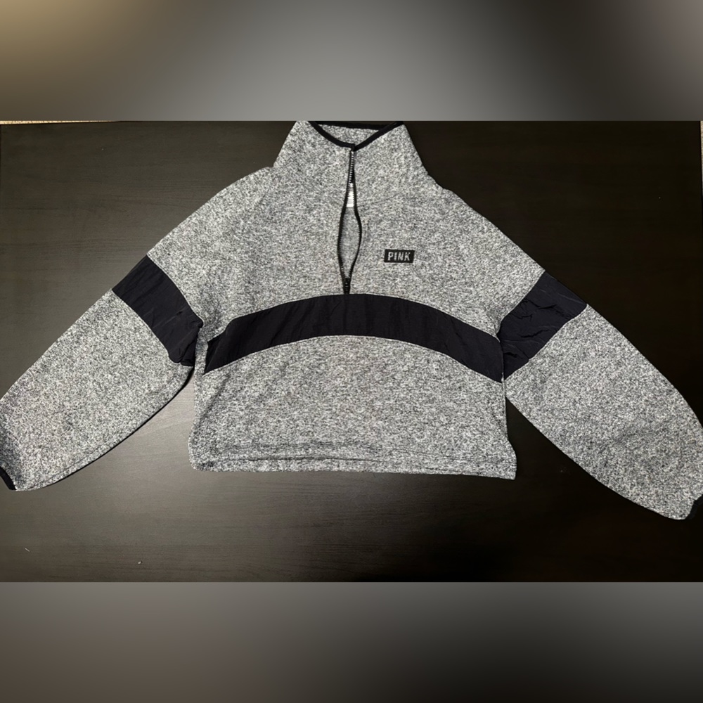 PINK HALF ZIP HOODIE